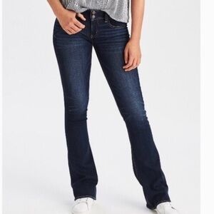 American Eagle Y2K Style Low Rise Dark Wash Flare boot cut jeans 10 Long